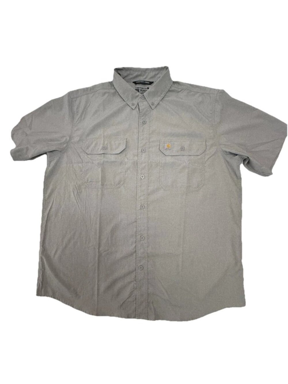 Carhartt Force Mens XL Relaxed Fit Work Shirt Gray Short Sleeve Button Up